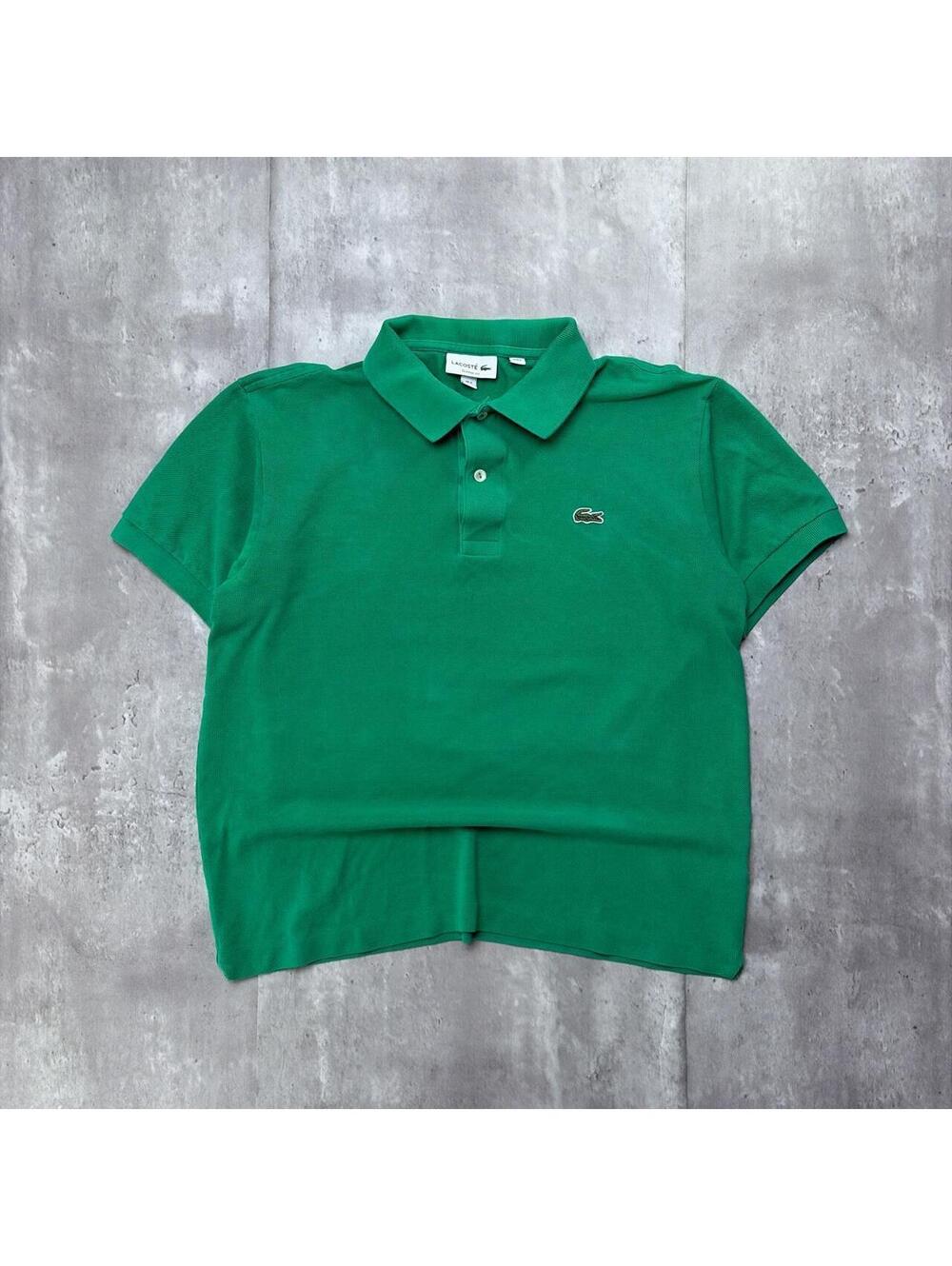 Y2K Green Lacoste Grunge Skater Polo Shirt